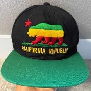 California Republic snap back hat with embroidered design